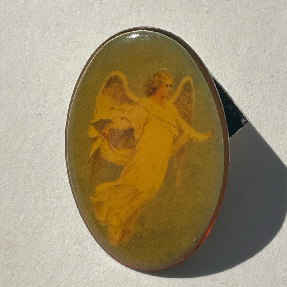 True Religion Angelic Mixed Media Art - Yellow and Brown